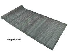 CASA TESSILE Bamboo Washed Tappeto corsia Multiuso - Grigio Scuro, 50x120 cm.