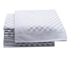 ZOLLNER Set di 10 Strofinacci, 46x70 cm, a Quadretti antraciti, in Altri Colori