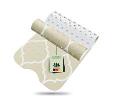 SilverRack Tappetino da bagno 100 x 40 cm (motivo Marocco beige vaniglia) – Tappetino antiscivolo per vasca da bagno senza BPA per bambini e neonati – Tappetino da doccia resistente alla muffa e