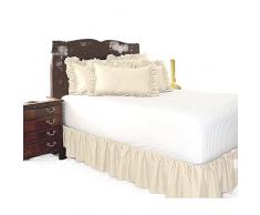 Vestiletto Matrimoniale,Vestiletto Copriletto in tessuto spazzolato con volant copriletto copriletto senza superficie del letto con fascia elastica gonne da letto altezza copriletto grembiule da letto