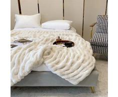 BESTORI Coperta Plaid Super Morbida Fluffy Pelliccia Coperta Pile Matrimoniale Flanella,Pelosa Applicare al Letto o Soggiorno Bianco 150×200cm
