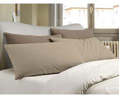 Banzaii Coppia Federe in Flanella Anti-Pilling Tinta Unita per Guanciale in Cotone 100% 52x82 cm Beige