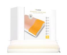 BOXMISTRAL WAVE: cuscino cervicale memory foam, rivestimento traspirante e anallergico certificato OEKO-TEX Standard 100, Made in Italy, 68x40x11/13 cm (Camomilla)