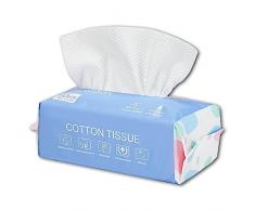 SFTTNOTU Asciugamano Monouso per il viso,Salviette Asciutte in Puro Cotone（60 Salviette）,Salviette Neonato,Salviette Struccanti,Salviette Detergenti per il viso portatili per la casa e il viaggio