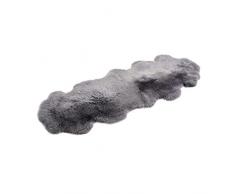 Cakla 100% Natural Organic Sheepskin Store - Tappeto, Due Vomiti di pelle di pecora - Coperta morbida e soffice, unaggiunta originale a qualsiasi stanza (Grigio, 210-200cm x 55-65cm)