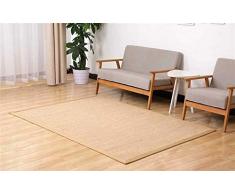 Liveinu - Tappeto in sisal naturale con antiscivolo, in stile moderno, con bordo piatto, in tessuto sisal, per camera da letto, 60 x 180 cm, colore naturale