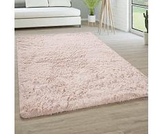 Tappeto Salotto Pelo Lungo Soggiorno Pelliccia Finta Shaggy Morbido Monocolore, Dimensione:200x290 cm, Colore:Crema