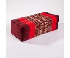FairEntry - Cuscino per cervicale tailandese, cuscino da meditazione, dimensioni 35 x 15 x 10 cm, in cotone, imbottito con kapok non trattato