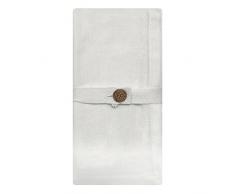 Set da 6 Tovaglioli in Cotone Disponibili in più Colori, Set Tovaglioli Stoffa Lavabili Quadrati Tinta Unita (Bianco)