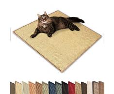 Tappeto Tiragraffi Gatti - Tappetino Gioco Gatto 100% in Fibra Naturale Sisal, Protezione AntiGraffio in Vari Colori e Misure - Naturale, 60x80cm