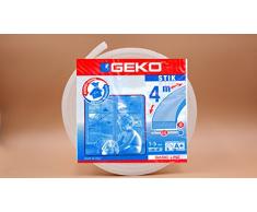 PARAFREDDO STIK AUTOADESIVO GEKO - adatto a porte e finestre. DURATA MEDIA 2 ANNI - BASIC LNE (4mt Lunghezza - 15mm Larghezza - 6mm Spessore, BIANCO)
