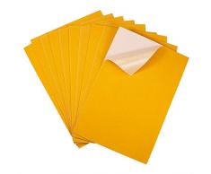 BENECREAT 20PCS Tessuto di Velluto Appiccicoso in Tessuto Lenzuolo Backsheets Adesivi, Foglio A4 (21cmx30cm), Resistente e Resistente all'Acqua Giallo