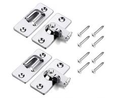 (2 pezzi) Porta ad angolo retto fibbia in lega di alluminio bullone in acciaio inox porta in metallo 90 gradi coperta vintage scrocco vano fisso wc singolo scorrevole