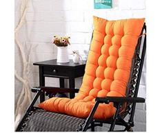 Zerci - Cuscino universale per sedia a dondolo con schienale alto, spessore di ricambio per sedia in rattan, 125 x 45 x 8 cm, colore: arancione