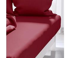 atmosphere Lenzuolo con Angoli in Tinta Unita 90 x 190 cm Atmo Rosso
