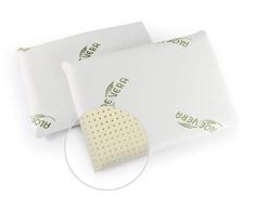 GIU.NE® Cuscino Basso Memory Foam Nuova Generazione 100% Lavabile Antisoffoco Di Sicurezza Per Tutte le Età Ipoallergenico Colore Bianco Dimensioni 60 X 40 X 9 Cm
