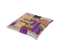 Cuscino da meditazione Yoga indiana Orientale cuscino in cotone cuscino di seduta cuscino piano, Cotone, naturale, SAMTA 60x60x8cm