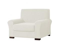 EBETA 2-Pezzi Copridivano Copripoltrona Jacquard, Fodere copridivano coprisedia, Elasticizzato Sofa Cover Coprisofà, Poltrona 1 Posto (Bianco Avorio, 85-115 cm)