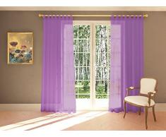 Splendid Collezione Diana - Tenda con Passanti, 140 x 245 cm, Colore Viola Scuro