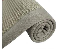 Liveinu Tappeto in sisal naturale con tappeto antiscivolo in sisal moderno, bordo di alta qualità, in tessuto piatto, per camera da letto, 40 x 120 cm, verde