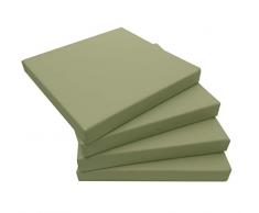 ECOPELLE Lime Cuscino da Giardino per Esterni mis.50X50X sp. 5 cm Set di pz.4 Universale per Poltrona,Salotto,SALOTTINO,Divano,DIVANETTO Rattan/MIDOLLINO Tessuto IDROREPELLENTE - Made in Italy-