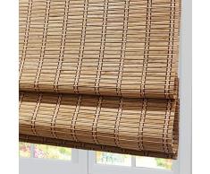 YUJIANHUAA Tenda A Rullo in bambù Naturale,Tende Avvolgibili Traspiranti,Tapparella Avvolgibile Bamboo Giardino con Ganci,Veneziana per Finestre,Porte e Balconi,Personalizzate (W50xH80cm)