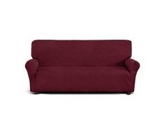 Euroricami Viterbo Corredocasa - Copridivano Elastico 3 Posti, Poliestere-Cotone, Bordeaux, da 170 a 210 cm