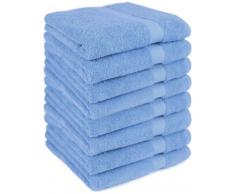 Asciugamano di Betz. Set di 8 asciugamani di spugna 50 x 100 cm azzurro 100 % cotone