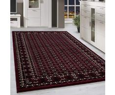 HomebyHome Tappeto Pila corta Oriente Bukhara Border Disegno Soggiorno Morbido grande altamente rifinito Rettangolare Corridori Rosso, Taglia:80x150 cm