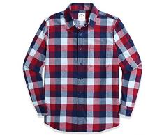 Dubinik Camicie Casual Button-Down A Maniche Lunghe Plaid degli Uomini 100% Cotone Facile Cura Regolare…