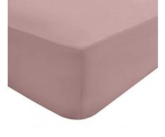 Sleepdown Lenzuolo con Angoli Extra Profondi Set Biancheria da Letto, Lino Cotone Policotone Poliestere, Rosa Chiaro, King