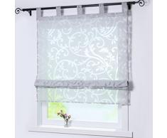 Joyswahl, tenda a rullo “Jessica” con passanti, tessuto devoré, poliestere, viscosa., grigio., BxH 80x140cm