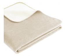 biederlack Duo Cotton Trend Coperta, Misto Cotone, Crema, Matrimoniale, 200x150x1 cm