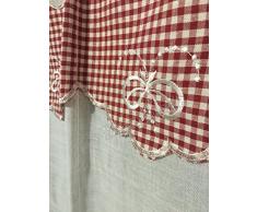 R.P. Coppia Tendine Tende Veronique - Country Chic Tirolese - Cm 60x240 - Bordeaux