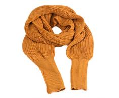S-TROUBLE Coperta Lavorata a Maglia Invernale da Donna Coprispalle Lungo con Maniche Sciarpa Maglione allUncinetto Unita Scaldacollo a Mantella Multiuso