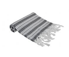 Babel Artesania - Asciugamano da mare Turco XL in cotone organico, peshtemal, fouta, pareo, asciugamano da bagno o da doccia, asciugamano sportivo, 100 x 180 cm (nero)