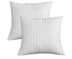 Evergreenweb - Cuscino in Memory Foam 80x80 h 12cm da Letto o Arredo Divano Decorativi, Imbottitura 100% Fiocco Antiacaro Effetto Piuma Traspiranti Federa Bianca Guanciale per Dolori Cervicali OFFERTA