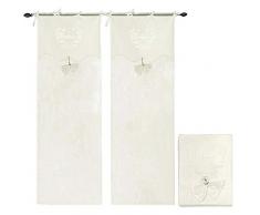 emmevi Tende Finestre Porta Interno Tessuto Lino Semitrasparente Coppia 2 Pz Più Misure Shabby Chic mod.TENDA FIOCCO 1 CONF 60X240