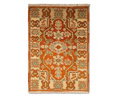 Morgenland Tappeto Orientale 88 x 64 Cm Indo Kazak Orange Annodato a Mano Unico