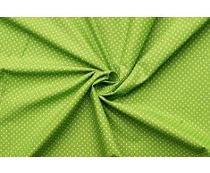 Punto piccolo - tessuto di 100% cotone - punti bianche su fondo colorato - stoffa al metro (verde mela)