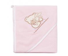 Sevira Kids - Asciugamano con cappuccio per neonato, con ricamo, double face, in cotone biologico, extra large (100 x 100 cm)