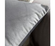 MIULEE Copricuscini Divano Camera da Letto Cuscini Arredo Fodere Arredamento Casa Federe Moderni Elegante Morbido Resistente in Velluto con la Cerniera Invisibile 2 Pezzi Grigio 40X40 CM