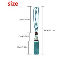 Andux 1 x coppia Drapery Tassel Tieback fermatenda con nappa Peacock Blue CLGQ-02
