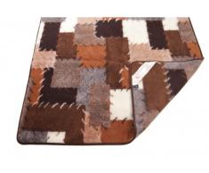 Coperta in lana vergine, copriletto, plaid patchwork, 100% lana merino, dimensioni: 140 x 200 cm
