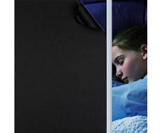 HooTown, pellicola oscurante per finestre, di colore nero, con copertura della luce al 100%, autoadesiva, senza colla, per dormire di giorno, ecc. Facile da rimuovere e da installare, 44.5x 400
