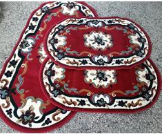 cinos PARURE 3 Pezzi SCENDILETTO Ovale -Bordo-Tappeto Classico TAPPETI Camera