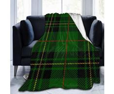 Black Clan Forbes Plaid scozzese verde scozzese ultra-morbida coperta in micro pile, coperta calda per tutte le stagioni per biancheria da letto divano e viaggi 150 x 100 cm