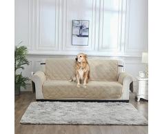 Vagasi Copridivano 2 Posti con Braccioli AntiGraffio Antimacchia Impermeabile Copri Divano Salvadivano Copridivani per Divano Protezione(110cm, Color Riso)