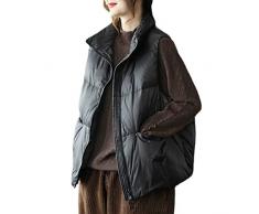 Gilet Leggero Invernale da Donna Piumino Imbottito Trapuntino Termico Giacca con Grande Tasca