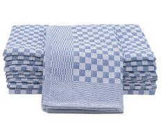 ZOLLNER 10 Strofinacci a Quadretti Bianchi-Blu, 46x90 cm, 100% Cotone